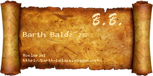 Barth Balázs névjegykártya